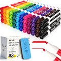 SFAIH Chisel Tip Dry Erase Markers, 48 Pack, Black, with Magnetic Eraser | 1s Quickly Dry, Low Odor, Versatile Lines, White Board Markers for Office, Essential Supplies for Teachers, Back to School
