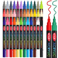 SFAIH Acrylic Paint Art Markers Pens, 36 Vibrant Colors 1-2mm Fine Point | High Coverage, Opaque Paint Pens for Any Surface, Crafts DIY, Paper, Rock, Fabric, Wood, Non-Bleeding, Permanent, Non-Toxic