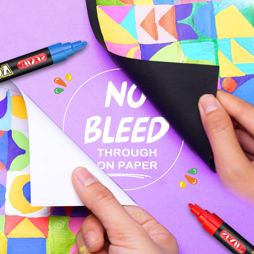 SFAIH Acrylic Creative Markers - 3mm Replaceable Nibs 24 Colors, High Coverage