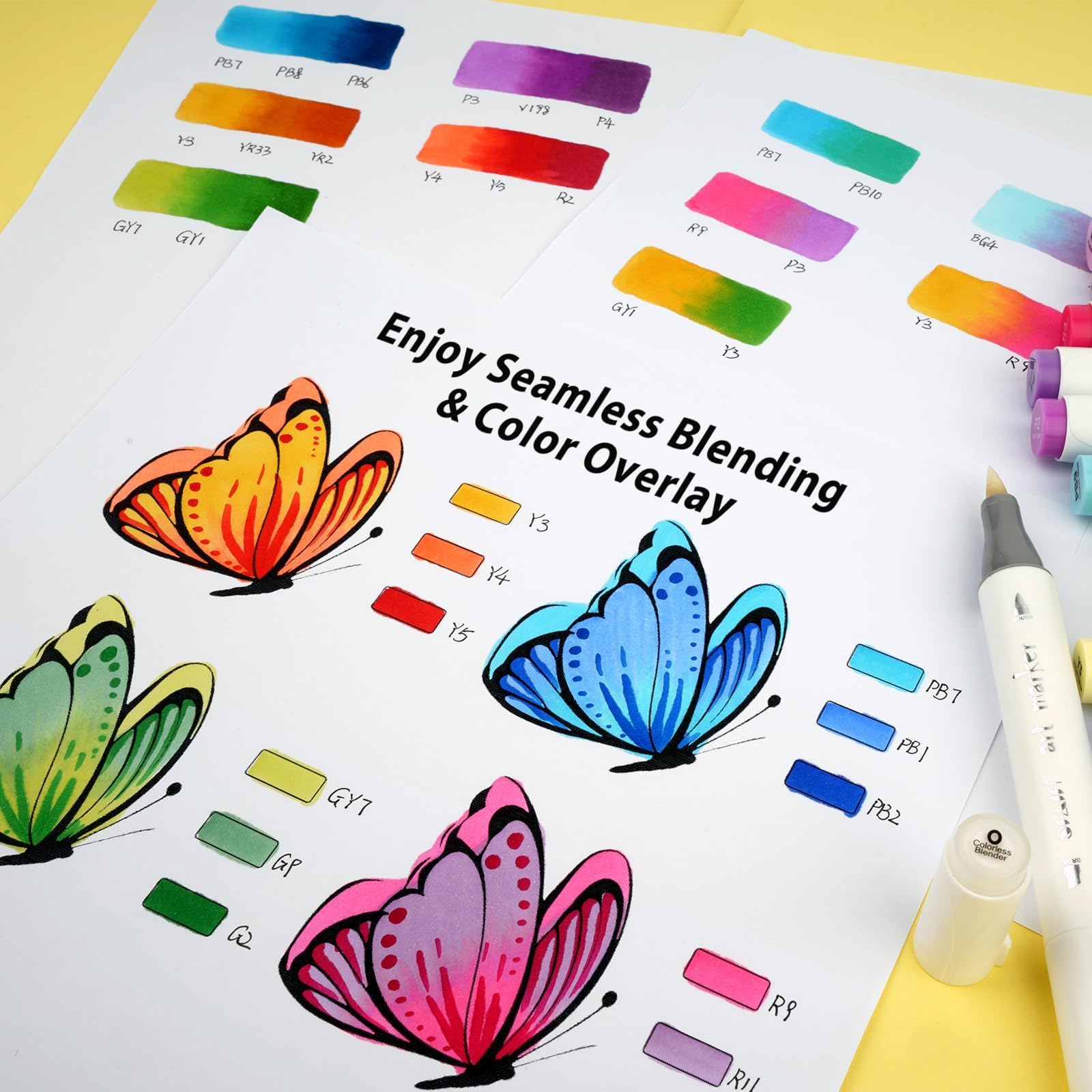 SFAIH 169 Alcohol Markers for Coloring, Brush & Fine Tip Art Set | Faux Leather Case with Strap, Zip Pocket & Lining, Premium Quality, Quick-Dry, No Bleed, Blendable, Adult Coloring, Illustrat